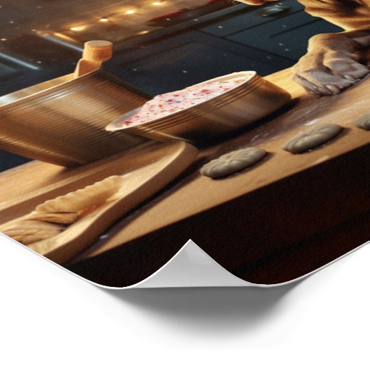 Weimaraner Weihnachtskost Feiertag Poster (Ecke)