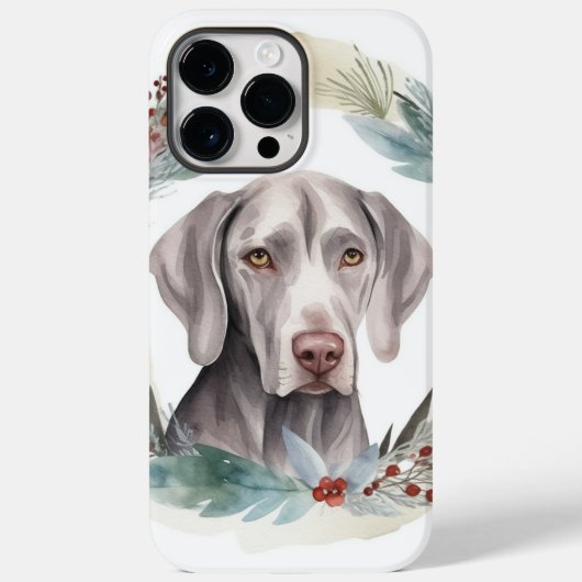 Weimaraner Weihnachtskraut Festliche Jungfrau Case-Mate iPhone Hülle (Rückseite)