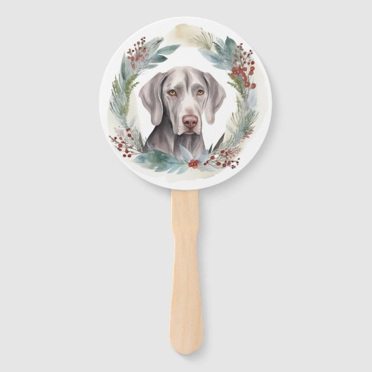 Weimaraner Weihnachtskraut Festliche Jungfrau Fächer (Rückseite)