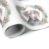 Weimaraner Weihnachtskraut Festliche Jungfrau Geschenkpapier (Rolleneckpunkt)