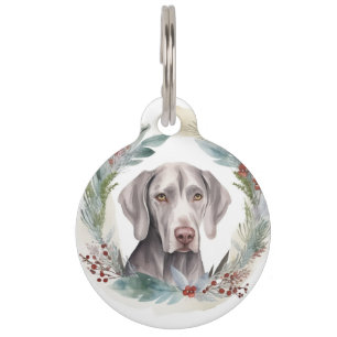 Weimaraner Weihnachtskraut Festliche Jungfrau Haustiermarke