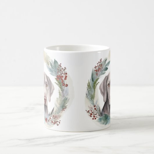 Weimaraner Weihnachtskraut Festliche Jungfrau Kaffeetasse (Mittel)