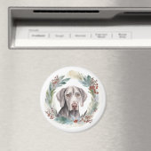 Weimaraner Weihnachtskraut Festliche Jungfrau Magnet (In Situ (Geschirrspüler))