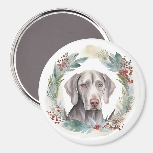 Weimaraner Weihnachtskraut Festliche Jungfrau Magnet (Vorderseite/Rückseite)