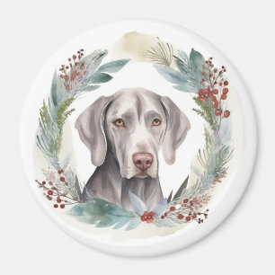 Weimaraner Weihnachtskraut Festliche Jungfrau Magnet