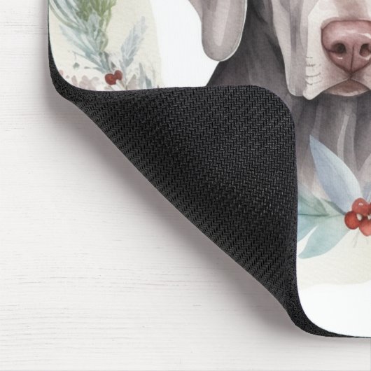 Weimaraner Weihnachtskraut Festliche Jungfrau Mousepad (Ecke)