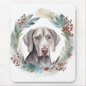 Weimaraner Weihnachtskraut Festliche Jungfrau Mousepad (Vorne)