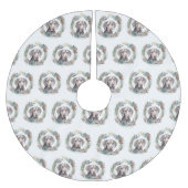 Weimaraner Weihnachtskraut Festliche Jungfrau Polyester Weihnachtsbaumdecke (Vorderseite)