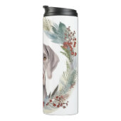 Weimaraner Weihnachtskraut Festliche Jungfrau Thermosbecher (Nach rechts gedreht)