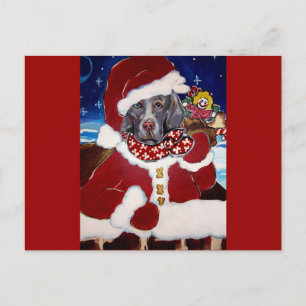 Weimaraner Weihnachtsmann Feiertagspostkarte