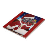 Weimaraner Weihnachtsmann Fliese (Seite)