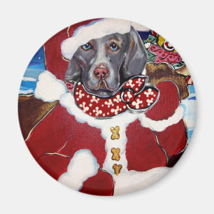 Weimaraner Weihnachtsmann Magnet
