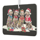 Weimaraner Weihnachtsmannmütze will Weihnachtsbele Autolufterfrischer (Links)