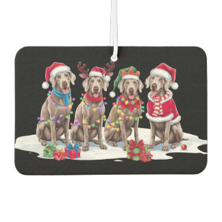 Weimaraner Weihnachtsmannmütze will Weihnachtsbele Autolufterfrischer