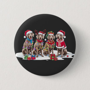 Weimaraner Weihnachtsmannmütze will Weihnachtsbele Button