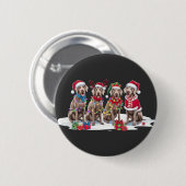Weimaraner Weihnachtsmannmütze will Weihnachtsbele Button (Vorne & Hinten)