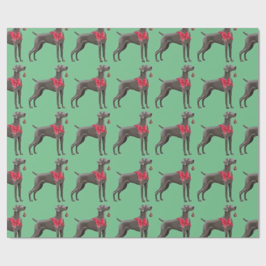 Weimaraner WeihnachtsPackpapier Geschenkpapier (Flach)