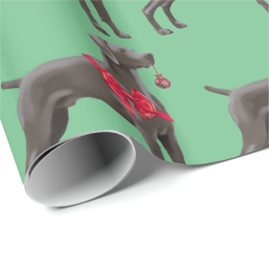 Weimaraner WeihnachtsPackpapier Geschenkpapier (Rolleneckpunkt)