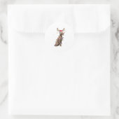 Weimaraner WeihnachtsReindeer Santa Xmas Tre Runder Aufkleber (Tasche)