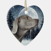 Weimaraner Weihnachtsverzierung Keramikornament (Rechts)