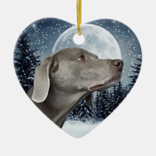 Weimaraner Weihnachtsverzierung Keramikornament