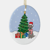 Weimaraner Weihnachtsverzierung Keramikornament (Rechts)