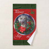 Weimaraner Weihnachtszeit Badhandtuch Set (Handtuch)