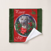 Weimaraner Weihnachtszeit Badhandtuch Set (Waschlappen)