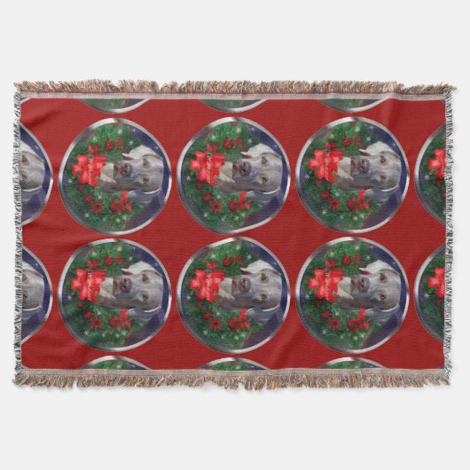 Weimaraner Weihnachtszeit Decke (Vorderseite)
