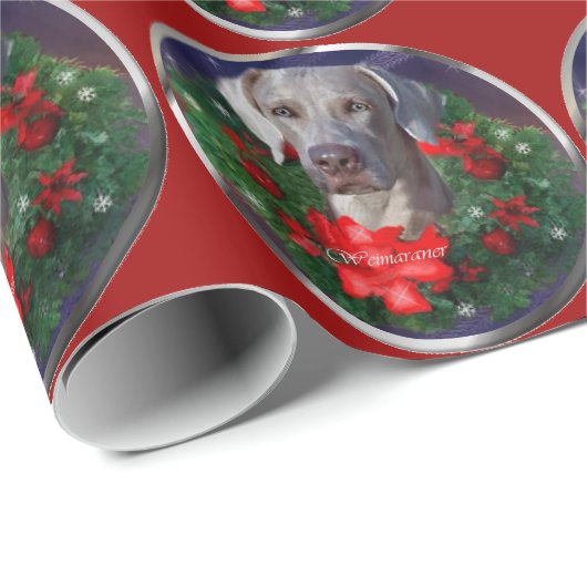 Weimaraner Weihnachtszeit Geschenkpapier (Rolleneckpunkt)