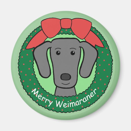 Weimaraner Weihnachtszeit Magnet (Vorne)