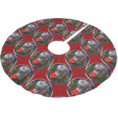 Weimaraner Weihnachtszeit Polyester Weihnachtsbaumdecke (Schrägansicht)