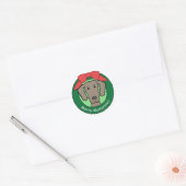 Weimaraner Weihnachtszeit Runder Aufkleber (Umschlag)