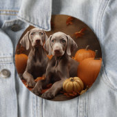 Weimaraner Welpe Autumn Delight Pumpkin Button (Beispiel)