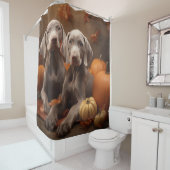 Weimaraner Welpe Autumn Delight Pumpkin Duschvorhang (Beispiel)