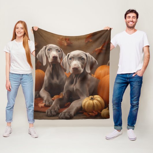 Weimaraner Welpe Autumn Delight Pumpkin Fleecedecke (Beispiel)