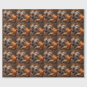 Weimaraner Welpe Autumn Delight Pumpkin Geschenkpapier (Flach)
