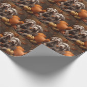 Weimaraner Welpe Autumn Delight Pumpkin Geschenkpapier (Ecke)