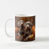Weimaraner Welpe Autumn Delight Pumpkin Kaffeetasse (Links)