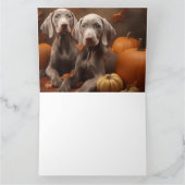 Weimaraner Welpe Autumn Delight Pumpkin Karte (Innenseite)