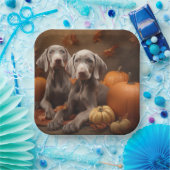 Weimaraner Welpe Autumn Delight Pumpkin Pappteller (Party)