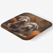 Weimaraner Welpe Autumn Delight Pumpkin Pappteller (Gewinkelt)