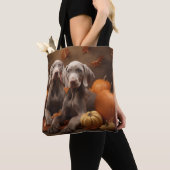 Weimaraner Welpe Autumn Delight Pumpkin Tasche (Von Nahem)