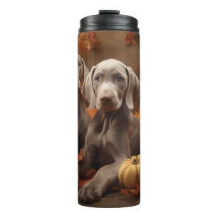 Weimaraner Welpe Autumn Delight Pumpkin Thermosbecher