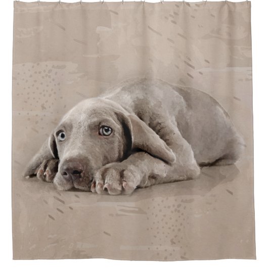 Weimaraner Welpe Duschvorhang (Vorderseite)