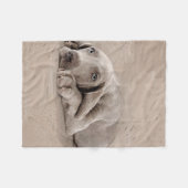 Weimaraner Welpe Fleecedecke (Vorderseite (Horizontal))
