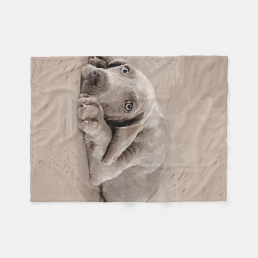 Weimaraner Welpe Fleecedecke (Vorderseite (Horizontal))