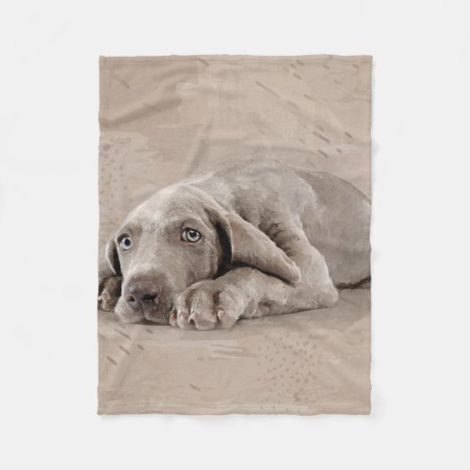 Weimaraner Welpe Fleecedecke (Vorderseite)