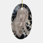 Weimaraner Welpe Keramik Ornament (Rechts)