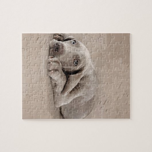 Weimaraner Welpe Puzzle (Horizontal)
